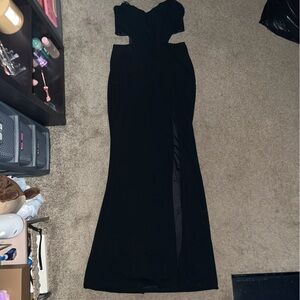 Windsor Black cutout strapless gown